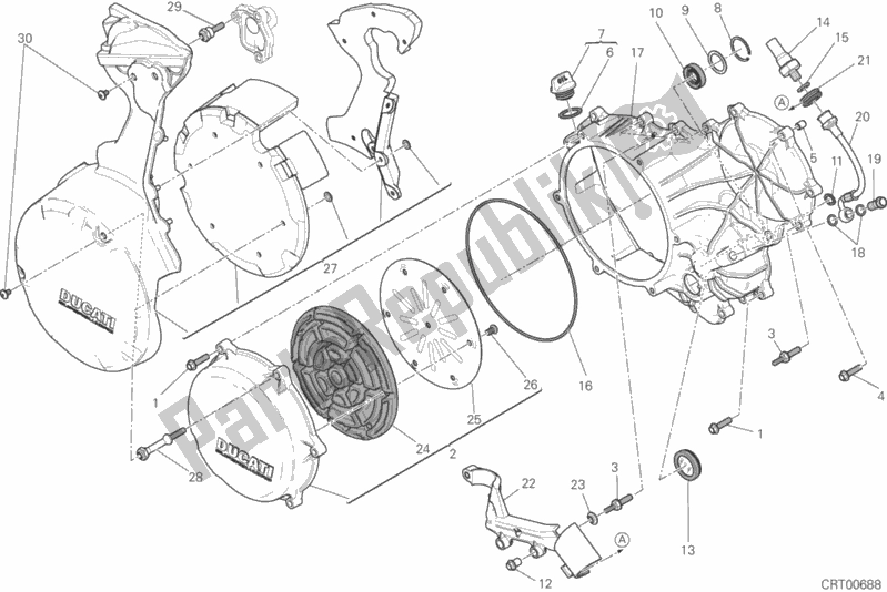 Toutes les pièces pour le Couvercle De Carter Côté Embrayage (japonais) du Ducati Superbike 1299S ABS 2016